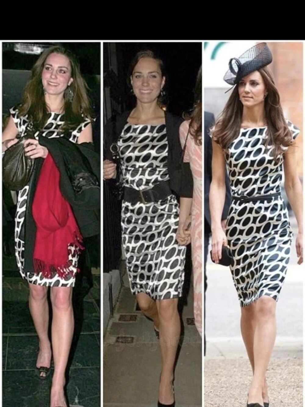 ZARA Circle Print Satin Dress ASO KATE MIDDLETON